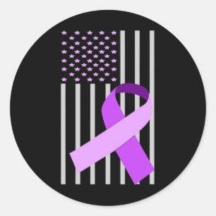 Sticker Rond Drapeau Usa Heimerheimer Ruban Maladie Heimerheime