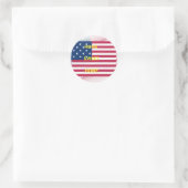 Sticker Rond Drapeau USA "Home Sweet Home" Art Imprimer (Sac)