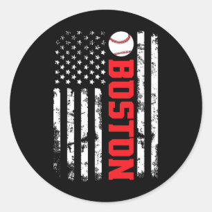 Sticker Rond Drapeau Usa Vente Boston 