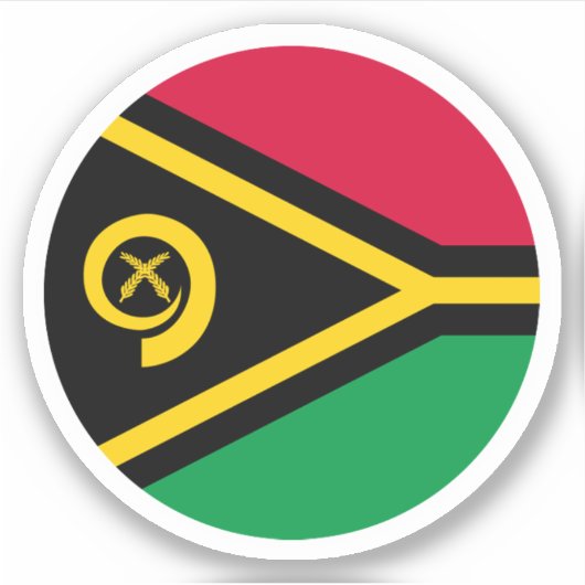 Sticker rond drapeau Vanuatu (Devant)