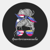 Sticker Rond Drapeau Venezuela (Devant)