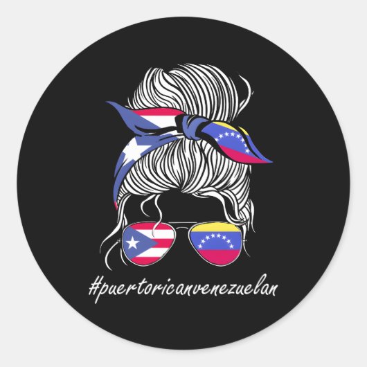 Sticker Rond Drapeau Venezuela (Devant)