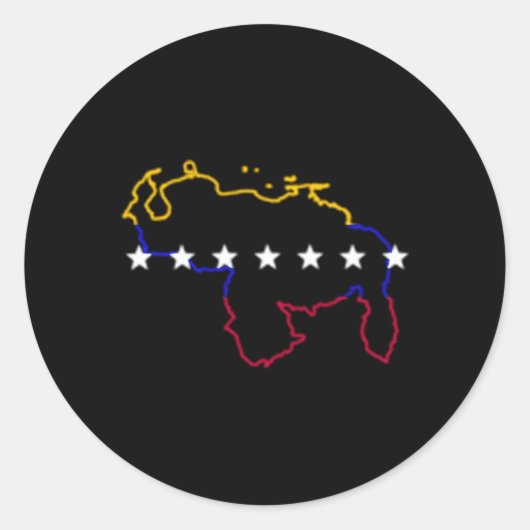 Sticker Rond Drapeau Venezuela de la carte 7 étoiles (Devant)