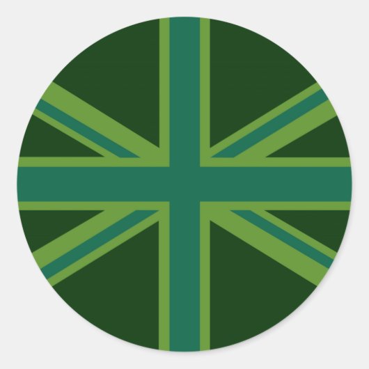 Sticker Rond Drapeau vert Union Jack (Devant)