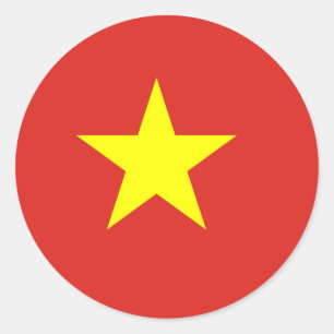 Sticker Rond Drapeau vietnamien