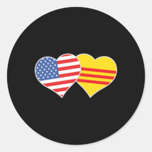 Sticker Rond Drapeau vietnamien américain Usa Drapeau sud-vietn