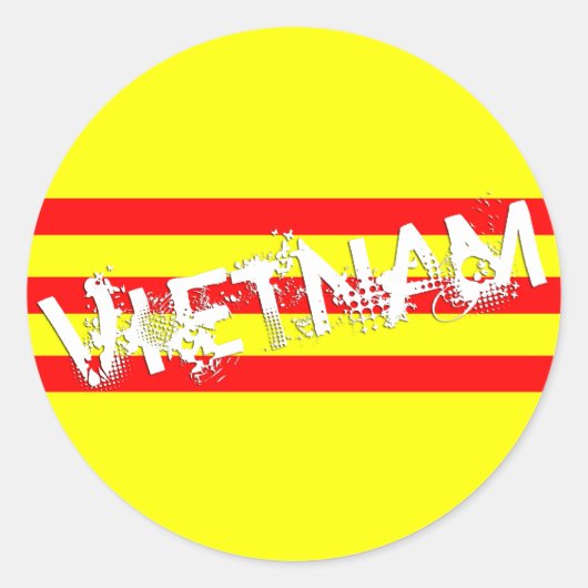 Sticker Rond Drapeau vietnamien (autocollants ronds) (Devant)