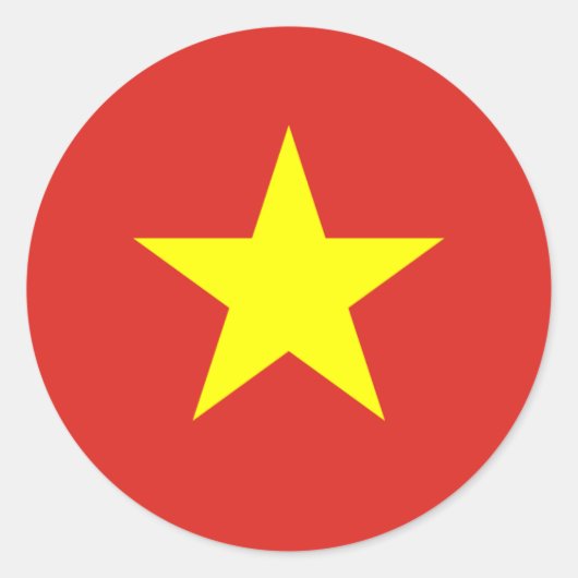 Sticker Rond Drapeau vietnamien, Drapeau vietnamien (Devant)