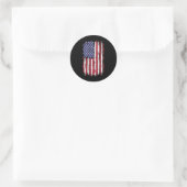Sticker Rond Drapeau Vintage Américain Le 4 (Sac)