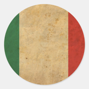 Sticker Rond Drapeau vintage de l'Italie