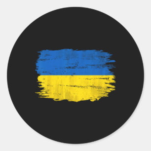Sticker Rond Drapeau vintage de l'Ukraine pour cadeau ukrainien