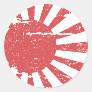 Sticker Rond Drapeau vintage de marine du Japon