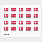 Sticker Rond Drapeau Vintage du Danemark (Feuille)