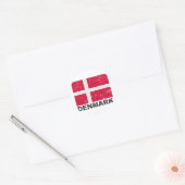 Sticker Rond Drapeau Vintage du Danemark (Enveloppe)