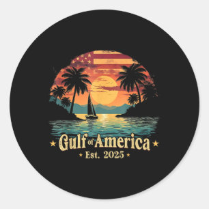 Sticker Rond Drapeau vintage Du Golfe Des États-Unis Drôle Usa