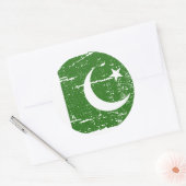 Sticker Rond Drapeau vintage du Pakistan (Enveloppe)