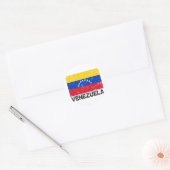 Sticker Rond Drapeau Vintage du Venezuela (Enveloppe)