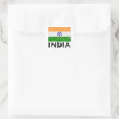 Sticker Rond Drapeau Vintage indien (Sac)