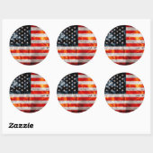 Sticker Rond Drapeau Vintage patiné (Feuille)