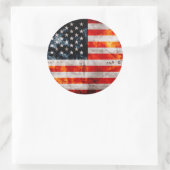 Sticker Rond Drapeau Vintage patiné (Sac)