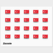 Sticker Rond Drapeau Vintage Turquie (Feuille)