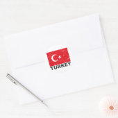 Sticker Rond Drapeau Vintage Turquie (Enveloppe)