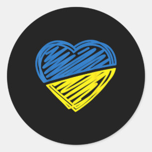 Sticker Rond Drapeau vintage ukrainien de l'Ukraine Fierté Drap