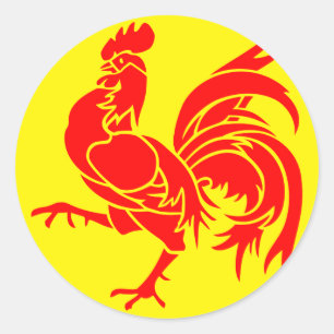 Sticker Rond Drapeau wallon (de la Belgique)