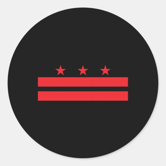 Sticker Rond Drapeau Washington Dc (Devant)