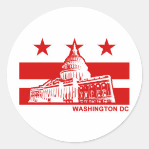 Sticker Rond Drapeau Washington DC