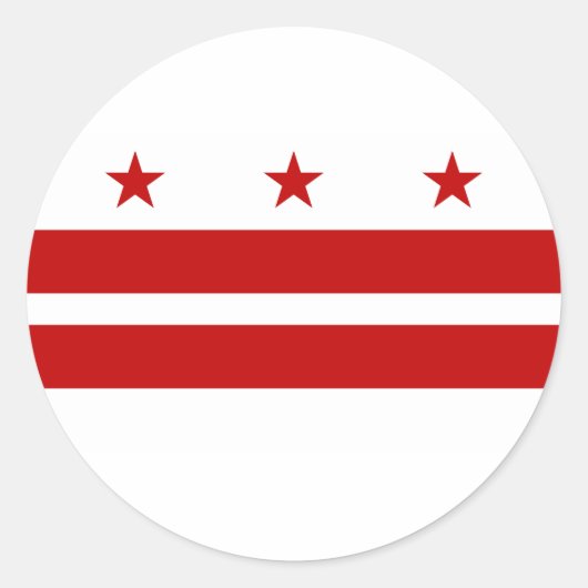 Sticker Rond Drapeau Washington DC (Devant)