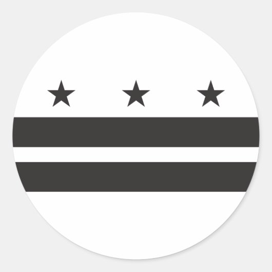 Sticker Rond Drapeau Washington DC - Noir (Devant)