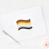 Sticker Rond Drapeau Wavy de la fierté de l'ours (Enveloppe)