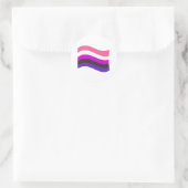 Sticker Rond Drapeau Wavy Genderfluide Fide (Sac)