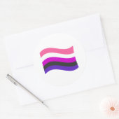 Sticker Rond Drapeau Wavy Genderfluide Fide (Enveloppe)