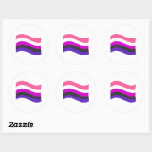 Sticker Rond Drapeau Wavy Genderfluide Fide (Feuille)