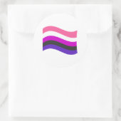Sticker Rond Drapeau Wavy Genderfluide Fide (Sac)