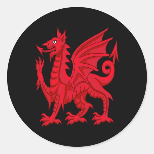 Sticker Rond Drapeau Welsh Dragon Cymru Cardiff Welsh (Devant)