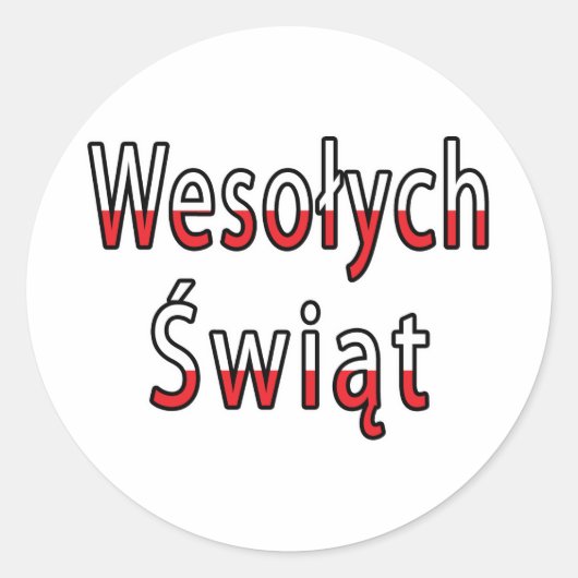 Sticker Rond Drapeau Wesolych Swiat (Devant)