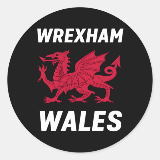 Sticker Rond Drapeau Wrexham (Devant)