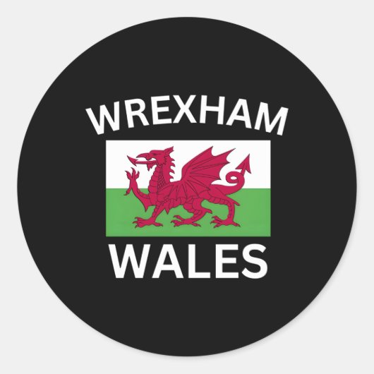 Sticker Rond Drapeau Wrexham (Devant)