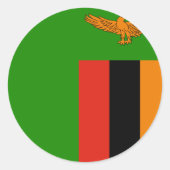 Sticker Rond Drapeau Zambie (Devant)