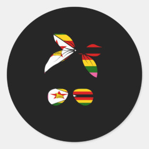 Sticker Rond Drapeau Zimbabwe Zimbo