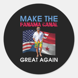 Sticker Rond Drapeaux Américains Donald Trump Rendre Le Canal D