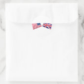 Sticker Rond Drapeaux américains et britanniques (Sac)