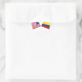 Sticker Rond Drapeaux américains et colombiens (Sac)