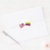 Sticker Rond Drapeaux américains et colombiens (Enveloppe)