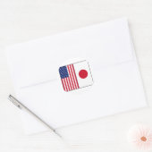 Sticker Rond Drapeaux américains et japonais (Enveloppe)