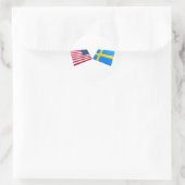 Sticker Rond Drapeaux américains et suédois (Sac)