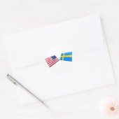 Sticker Rond Drapeaux américains et suédois (Enveloppe)